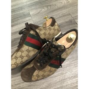 GUCCI Ace Men's Beige GG Canvas Sneakers